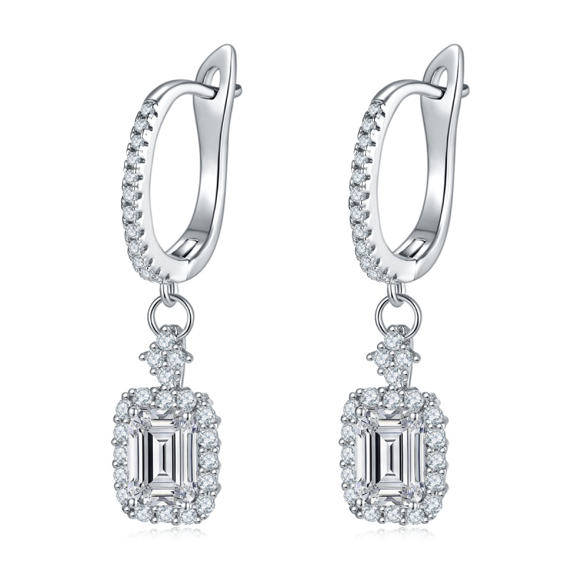 Moissanite and Emerald Earrings · 42